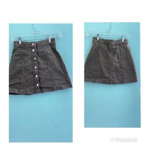 Olive green mini skirt